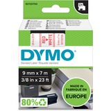 Dymo D1 ORIGINAL Schriftband, rot auf weiß, 9mm x 7m S0720700