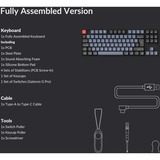 Keychron K8 Pro, Gaming-Tastatur schwarz/blau, DE-Layout, Gateron G Pro Red, Hot-Swap, Aluminiumrahmen, RGB, PBT