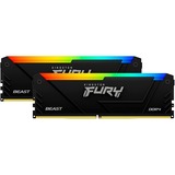 Kingston FURY DIMM 16 GB DDR4-3200 (2x 8 GB) Dual-Kit , Arbeitsspeicher schwarz, KF432C16BB2AK2/16, Beast RGB, INTEL XMP