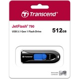 Transcend JetFlash 790K 512 GB, USB-Stick schwarz/blau, USB-A 3.2 Gen 1