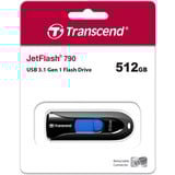 Transcend JetFlash 790K 512 GB, USB-Stick schwarz/blau, USB-A 3.2 Gen 1