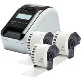 Brother QL-820NWBVM, Etikettendrucker grau/schwarz, USB 2.0, LAN, WLAN, Bluetooth, inkl. 3x DK-N55224 Endlospapierrolle