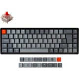 Keychron K6, Gaming-Tastatur schwarz/grau, DE-Layout, Gateron Red, Aluminiumrahmen, RGB