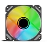 Sharkoon SHARK Mirror RGB PWM REVERSE, Gehäuselüfter schwarz, 120 mm