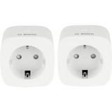 Bosch Smart Home Zwischenstecker Kompakt [+], Schaltsteckdose weiß, 2er Pack