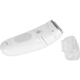 Braun Silk-épil 7 7-441, Epiliergerät weiß/silber, inkl. Rasieraufsatz, Trimmeraufsatz, Hautkontaktaufsatz, Mini-Körpertrimmer, Tasche, Reinigungsbürste, Ladekabel