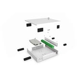 Digitus LWL Unibox zur Wandmontage, IT-Schrank hellgrau, Kompakte Spleißbox 