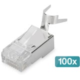 Digitus Modularstecker für Rundkabel, CAT 6A, geschirmt silber, CAT 6A, 10GBase-T