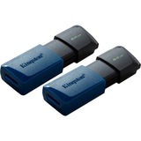 Kingston DataTraveler Exodia M 64 GB, USB-Stick blau/schwarz, USB-A 3.2 Gen 1, 2 Stück