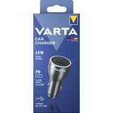 VARTA Ladegerät Car Charger KFZ, USB-A + USB-C, 45 Watt schwarz, Autoladegerät, PD und QuickCharge