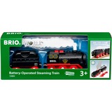 BRIO Batterie-Dampflok mit Wassertank, Spielfahrzeug schwarz/rot