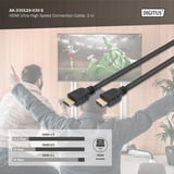 Digitus HDMI Ultra High Speed Anschlusskabel, mit Ethernet, UHD 8K schwarz, 3 Meter