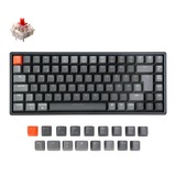 Keychron K2 Version 2, Gaming-Tastatur schwarz/grau, DE-Layout, Gateron Red, Hot-Swap, Aluminiumrahmen, RGB