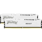 Kingston FURY DIMM 32 GB DDR5-5200 (2x 16 GB) Dual-Kit, Arbeitsspeicher weiß, KF552C36BWEAK2-32, FURY Beast RGB, INTEL XMP, AMD EXPO