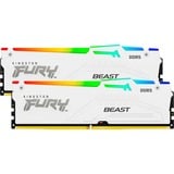 Kingston FURY DIMM 32 GB DDR5-6400 (2x 16 GB) Dual-Kit, Arbeitsspeicher weiß, KF564C32BWEAK2-32, FURY Beast RGB, INTEL XMP, AMD EXPO