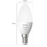 Philips HUE White E14, LED-Lampe Doppelpack, ersetzt 40 Watt