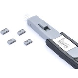 SMARTKEEPER ESSENTIAL Micro USB-B Port Lock (MUL04) + Lock Key Mini (U04), Einsteckschloss Farbcode Grau, 4 Stück + 1 Schlüssel