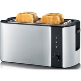 Severin Automatik-Langschlitztoaster AT 2590 edelstahl/schwarz, 1.400 Watt, für 4 Scheiben Toast