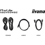 iiyama ProLite XB2495WSC-B1, LED-Monitor 61.1 cm (24 Zoll), schwarz (matt), WUXGA, IPS, HDMI, USB-C, USB-Hub, 100Hz Panel