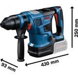Bosch Professional Akku-Bohrhammer GBH 18V-34 CF Professional blau/schwarz, 2x Akku ProCORE18V 5,5Ah, Bluetooth Modul, Koffer