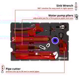 EINHELL Werkzeug-Pad Sanitärinstallation, in E-Case-Einleger, Zangen-Set 8-teilig