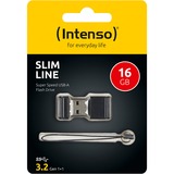 Intenso Slim Line 16 GB, USB-Stick schwarz, USB-A 3.2 Gen 1