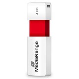 MediaRange Color Edition 4GB, USB-Stick weiß/rot, USB-A 2.0