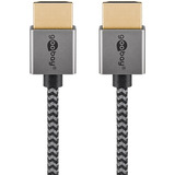 goobay Plus Slim High-Speed-HDMI-Kabel mit Ethernet, 4K @ 60Hz grau, 3 Meter
