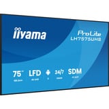 iiyama ProLite LH7575UHS-B2AG, Public Display schwarz (matt), UltraHD/4K, IPS, Lautsprecher, Daisy Chain