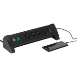 Brennenstuhl Premium-Office-Line Steckdosenleiste 4-fach, 2x USB, für den Schreibtisch schwarz, 1,8 Meter Kabel, USB-A, USB-C, mit Sicherheitsschalter