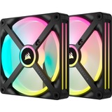 Corsair iCUE LINK QX140 RGB 140-mm-PWM-Lüfter, Gehäuselüfter schwarz, Starter-Kit, 140 mm