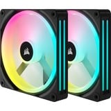 Corsair iCUE LINK QX140 RGB 140-mm-PWM-Lüfter, Gehäuselüfter schwarz, Starter-Kit, 140 mm