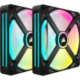 Corsair iCUE LINK QX140 RGB 140-mm-PWM-Lüfter, Gehäuselüfter schwarz, Starter-Kit, 140 mm