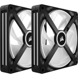Corsair iCUE LINK QX140 RGB 140-mm-PWM-Lüfter, Gehäuselüfter schwarz, Starter-Kit, 140 mm
