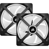 Corsair iCUE LINK QX140 RGB 140-mm-PWM-Lüfter, Gehäuselüfter schwarz, Starter-Kit, 140 mm