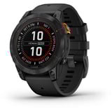 Garmin fēnix 7 Pro - Solar Edition, Smartwatch schwarz/grau, 47 mm, mit schwarzem Silikon-Armband