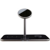 Intenso 3in1 Magnetic Wireless Charging Stand MB13, Ladestation schwarz, für iPhones mit MagSafe, TWS und Watch, PD3.0, Quick Charge 3.0