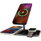 Intenso 3in1 Magnetic Wireless Charging Stand MB13, Ladestation schwarz, für iPhones mit MagSafe, TWS und Watch, PD3.0, Quick Charge 3.0