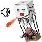 Mattel Minecraft Movie Ghast mit Feuerattacke, Spielfigur Actionfigur-Set mit Lichteffekten