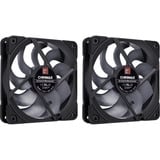 Noctua NF-A12x25 G2 PWM Sx2-PP chromax.black, Gehäuselüfter schwarz/beige, PWM-Anschluss, 2 Lüfter, 120 mm