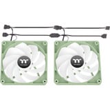 Thermaltake CT120 Reverse ARGB Sync PC Cooling Fan Matcha Green, Gehäuselüfter hellgrün, 2er Pack, ohne Controller, Reverse, 120 mm