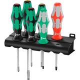 Wera 334/368/6 Schraubendrehersatz Kraftform Plus + Rack schwarz/grün, 6-teilig, mit Lasertip