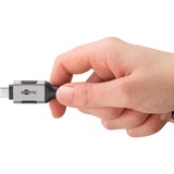 goobay Ethernet-Adapterkabel USB-C 3.2 Gen2 > RJ-45, Slim schwarz/grau, 15 Meter