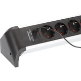 Brennenstuhl Alu-Office-Line Steckdosenleiste 4-fach, 2x USB, für den Schreibtisch schwarz/aluminium, 1,8 Meter Kabel, USB-A, USB-C PD, mit Sicherheitsschalter