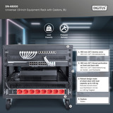 Digitus Universal 19-Zoll Equipment Rack mit Rollen, Rack, Server-Gehäuse schwarz, 8 Höheneinheiten