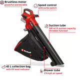 EINHELL Power X-Change Akku-Laubsauger VENTURRO 18/210 Kit, 18Volt, Laubsauger/Laubbläser rot/schwarz, 1x Li-Ionen Akku 4,0Ah, POWER FOR ALL ALLIANCE