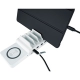 Good Connections Qi Wireless Charging Pad 15 Watt, Ladeschale weiß, für USB-Desktop-Schnellladestation PCA-D006W (linke Seite)