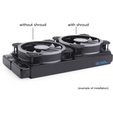 Alphacool Shroud & Entkopplung 120mm (7mm stark), Einbaurahmen schwarz, inkl. 4x M3x37mm Schrauben