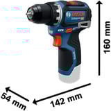 Bosch Akku-Bohrschrauber GSR 12V-32 Professional, 12Volt blau/schwarz, ohne Akku und Ladegerät