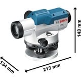 Bosch Professional Optisches Nivelliergerät GOL 26 D Professional, mit Baustativ blau, Koffer, Maßeinheit 360 Grad